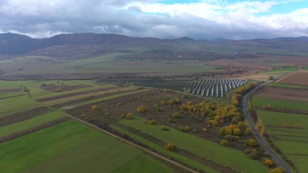 Letecký Pohled Solární Elektrárnu — Stock video