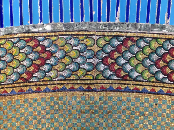 Baggrund Farverige Mosaik Fliser Gamle Arabiske Mønstre Kuplen Klippen Tempelbjerget - Stock-foto