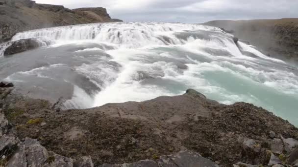 Gullfoss Vízesés Arany Kör Izland — Stock videók