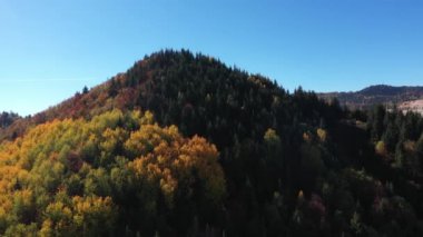 Açık bakır madeninin havadan görünüşü. Rosia Montana, Romanya İHA ile