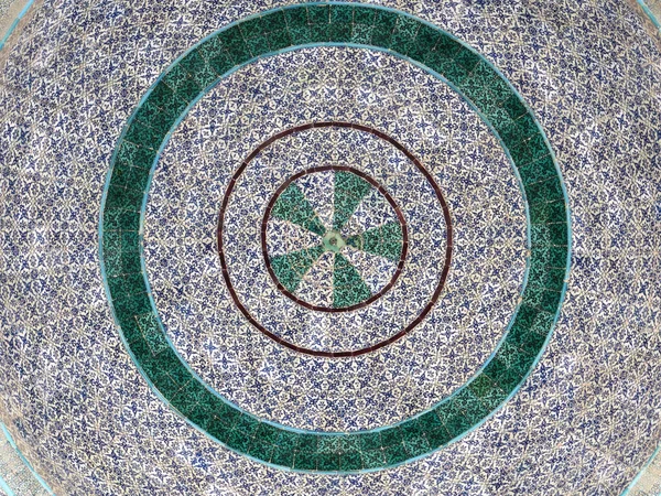 Färgglada Mosaikplattor Forntida Arabiska Mönster Kupolen Klippan Tempelberget Jerusalem Israel — Stockfoto
