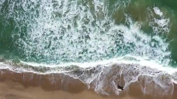 Sorvolando Paradiso Tropicale Con Onde Marine Che Lavano Spiaggia Sabbia — Video Stock