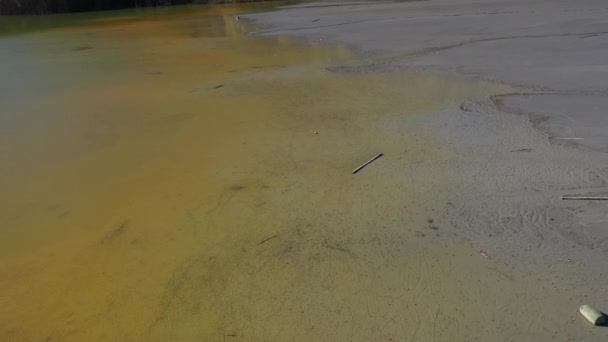 Vista Aérea Enorme Lago Decantante Cheio Resíduos Tóxicos Mineração Uma — Vídeo de Stock