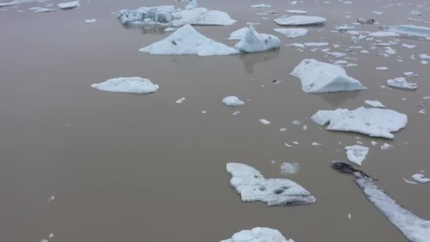 Vista Aérea Del Derretimiento Glaciares Icebergs Ritmo Alarmante Antártida Por — Vídeos de Stock