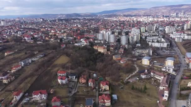 Aerial View Cluj Napoca Suburban Part City Romania Europe — Stock Video