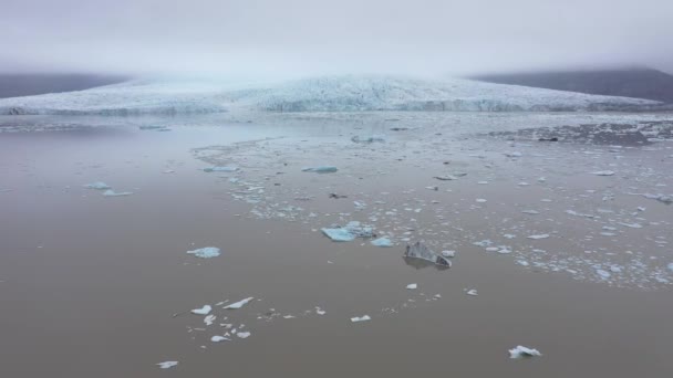 Letecký Pohled Rychle Tající Ledovce Ledovce Grónsku Pomocí Dronů Důsledku — Stock video