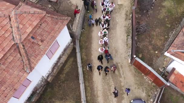 Rimetea Ρουμανία Μαρτίου 2024 Αεροφωτογραφία Του Ουγγρικού Λαού Που Γιορτάζει — Αρχείο Βίντεο