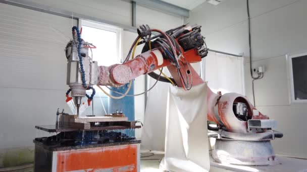 Makineleşen Robot Hücre Yontma Taşı — Stok video