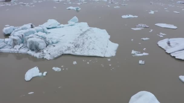 Letecký Pohled Tající Ledovce Ledovce Alarmující Míře Antarktidě Změna Klimatu — Stock video