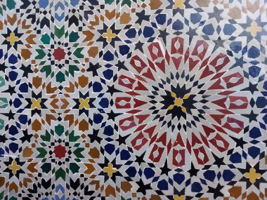 Marakeş, Fas 'taki Fas İslami mozaik fayansları