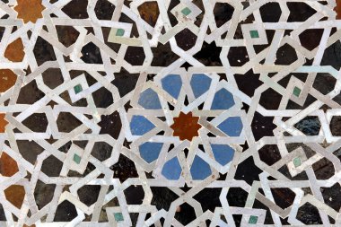 Fas 'taki İslami mozaik dekoratif döşeme, Fas' taki zellige, Fas