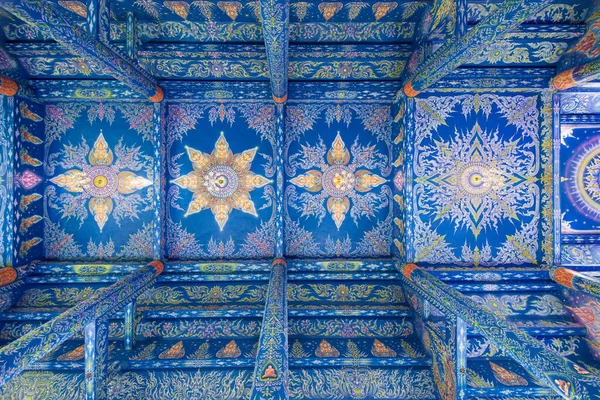 Plafond Van Blauwe Tempel Chiang Rai Thailand — Stockfoto