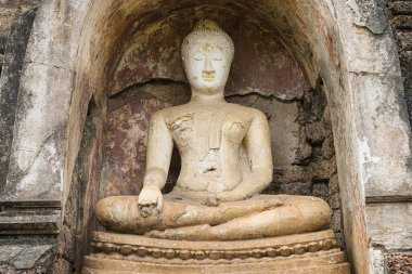 Wat Chang Lom 'da oturan Buda, Si Satchanalai, Tayland.