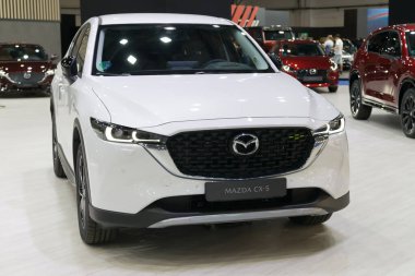 Barcelona, Spain - May 14, 2023: Mazda CX-5 on display at Automobile Barcelona 2023 in Barcelona, Spain. clipart