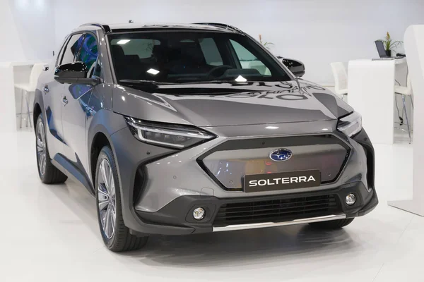 Barcelona Espanha Maio 2023 Subaru Solterra Exposição Automobile Barcelona 2023 — Fotografia de Stock