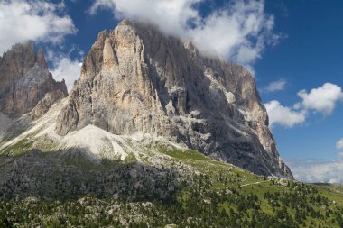 Sella Pass, Güney Tyrol, İtalya 'dan Langkofel..