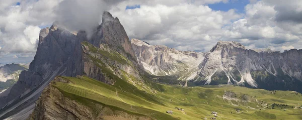 Seceda Dolomites Talya Dan Panorama Stok Fotoğraf