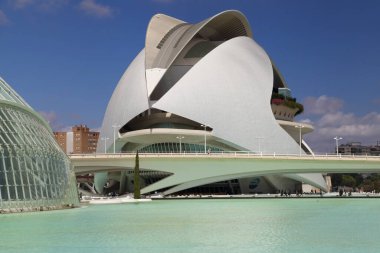 Valencia, İspanya - 14 Ağustos 2023: Bilim Müzesi Sanat Sarayı, Valencia Sanat ve Bilim Şehri. İspanya.