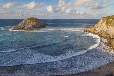 Covachos Beach, Costa Quebrada, Cantabria, Spain. clipart