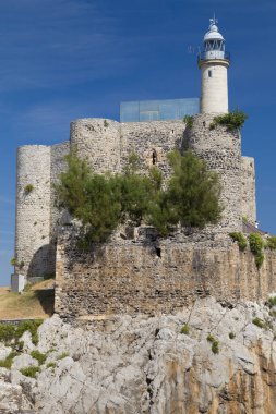 Santa Ana Şatosu Castro Urdiales, Cantabria, İspanya.