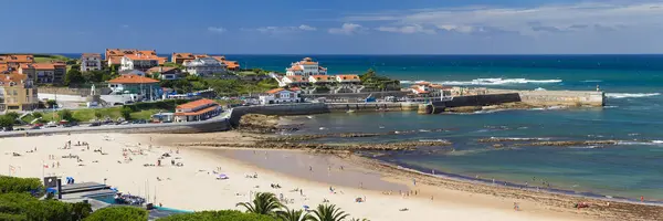 stock image Beach and Port of Comillas, Cantabria, Spain.