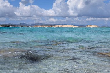 Espalmador Adası Ses Illetes, Formentera, Balear Adaları, İspanya 'dan görüldü.