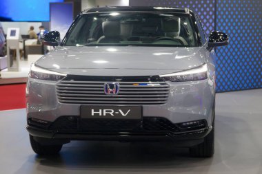 Barcelona, İspanya - 19 Mayıs 2025: Honda HR-V e: HEV İspanya 'nın Barselona şehrinde 2025 Otomobil Barselona' da sergilenmektedir.