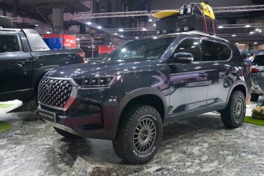 Barcelona, İspanya - 19 Mayıs 2025: KGM Rexton Barcelona, İspanya 'da 2025 Otomobil Barselona' da sergileniyor.