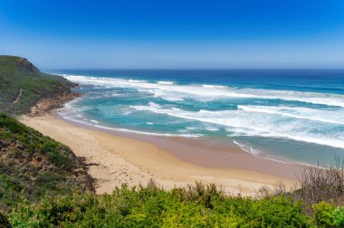 Oniki Havariler plaj ve kayalar Avustralya, Victoria, büyük okyanus yol şeridinin güzel manzara