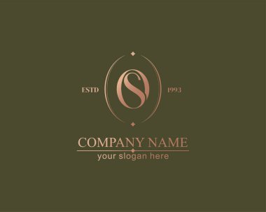İşletim sistemi logosu gibi bir şey. İşletim sistemi logo şablonu elementleri. Kişisel monogram. Vektör zarif logo. Logo tasarım mektubu çok lüks.
