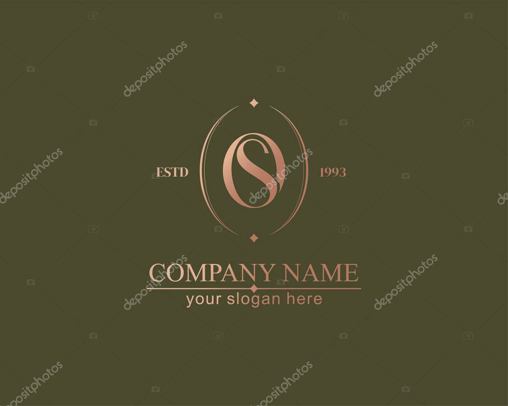 OS logo or SO monogram. OS letter logo template elements. personal monogram. Vector elegant logo. letter os logo design letter SO luxury