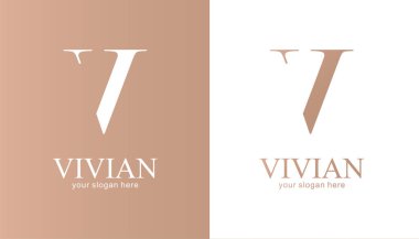V logosu. V harfi logo şablonu elementleri. Kişisel monogram. Vektör zarif logo. V harfi logo tasarımı V harfi lüks