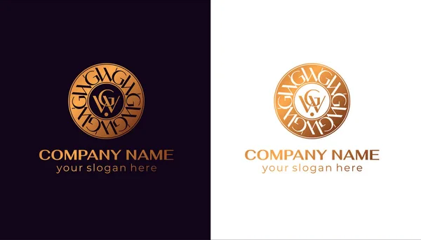 stock vector GW, WG logo. Luxury badge and monogram. Vector elegant logo. Letter WG design