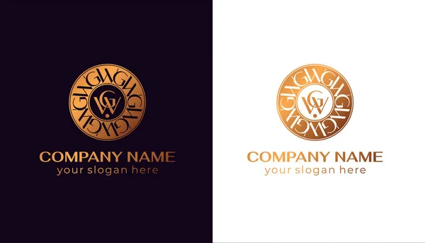 Logotipo Emblema Luxo Monograma Vector Logotipo Elegante Carta Design — Vetor de Stock