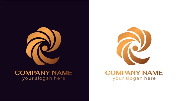 Spiral Logo Swirling Elegant Waves Fabric Template Creating Unique Luxury — Stock Vector
