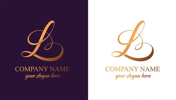 Logo Heart Letter Logo Template Elements Personal Monogram Vector Elegant — Stock Vector