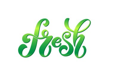 Taze Vektör Mektubu. Restoran ve kafe menüsü için el yazısıyla yazılmış mektuplar. Etiketler, logolar, rozetler, çıkartmalar ve simgeler için vektör ögeleri. Vektör çizimi, gıda tasarımı.