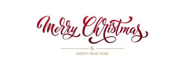 Joyeux Noël Bonne Année Calligraphie Lettrage Main Illustration Vectorielle Vacances — Image vectorielle