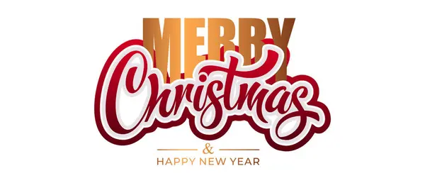 Joyeux Noël Bonne Année Calligraphie Lettrage Main Illustration Vectorielle Vacances — Image vectorielle