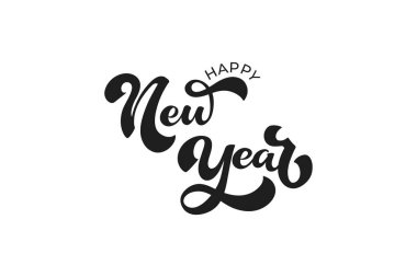 Kaligrafi yazarken mutlu yıllar. Vektör tatil illüstrasyon elemanı. Pankart için tipografik öğe, poster, tebrikler.