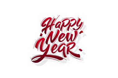 Kaligrafi yazarken mutlu yıllar. Vektör tatil illüstrasyon elemanı. Pankart için tipografik öğe, poster, tebrikler.