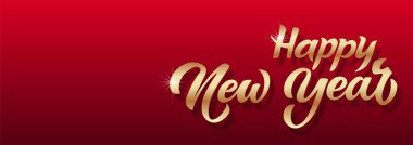 Kaligrafi yazarken mutlu yıllar. Vektör tatil illüstrasyon elemanı. Pankart için tipografik öğe, poster, tebrikler.