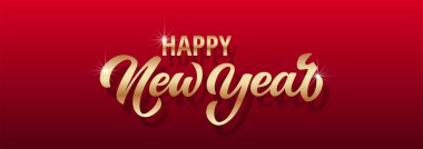 Kaligrafi yazarken mutlu yıllar. Vektör tatil illüstrasyon elemanı. Pankart için tipografik öğe, poster, tebrikler.