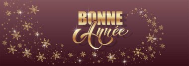 Joyeux Noel ve Bonee Anne. Fransızca selamlarla dolu mutlu noel kartı şablonları. El çizimi harfler. Mutlu Noeller kartı tasarımı için tipografik metin içeren premium vektör çizimi