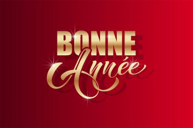 Joyeux Noel ve Bonee Anne. Fransızca selamlarla dolu mutlu noel kartı şablonları. El çizimi harfler. Mutlu Noeller kartı tasarımı için tipografik metin içeren premium vektör çizimi
