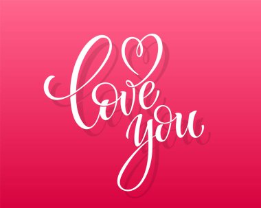 Harfleri severim. Elle çizilmiş aşk kelimesi. Modern el yazısı aşk metni. Düğün davetiyeleri ve tebrik kartları için tasarım. Vektör illüstrasyonu.