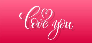 Harfleri severim. Elle çizilmiş aşk kelimesi. Modern el yazısı aşk metni. Düğün davetiyeleri ve tebrik kartları için tasarım. Vektör illüstrasyonu.