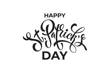 Aziz Patrick Günü 'nüz kutlu olsun. El yapımı tasarım elementleri. Davet için amblemler ve amblemler