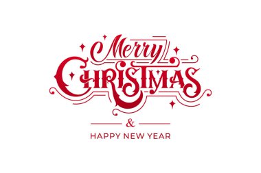 Mutlu Noeller ve mutlu yıllar el yazısı kaligrafisi. Vektör tatil illüstrasyon ögesi.