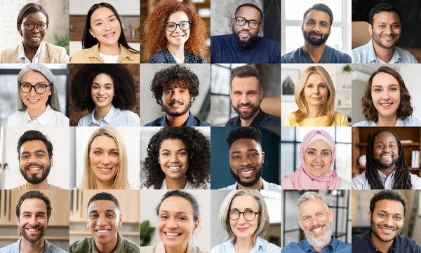 Collage Vertegenwoordigt Een Virtuele Bedrijfsomgeving Waar Individuen Uit Verschillende Demografie — Stockfoto